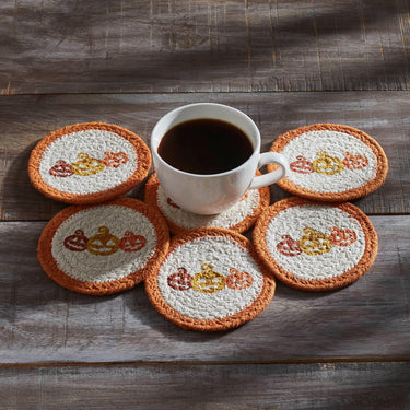 Country Halloween Stencil Coaster Set of 6 - The Fox Decor